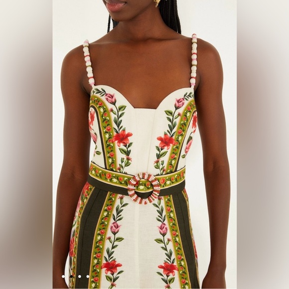 FARM RIO Sand Wonder Sleeveless Linen Wide Leg Jumpsuit Size Large - Picture 2 of 11